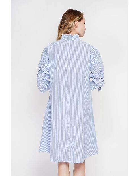 Josette Marine Kleid aus Leinenmischung mit Foufo-Kragen