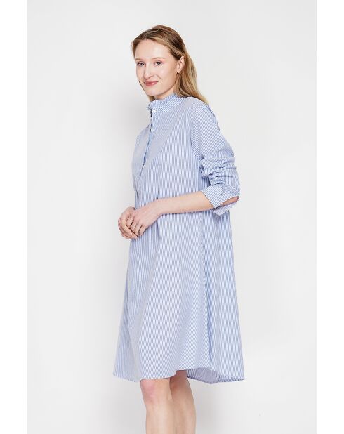 Josette Marine Kleid aus Leinenmischung mit Foufo-Kragen