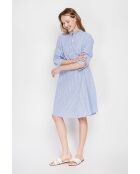 Josette Marine Kleid aus Leinenmischung mit Foufo-Kragen
