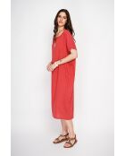 Annette Rooibos Kleid mit U-Boot-Ausschnitt aus einer Leinenmischung