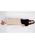 Georgette rok met lange taille in camelkleurige linnenmix