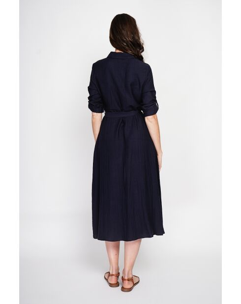 Sophie hemdjurk van marineblauw linnen