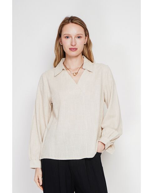 Blouse col chemise en Andrée lin