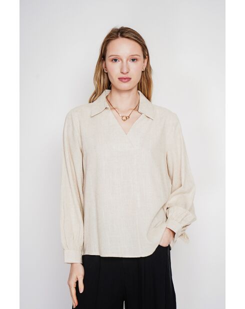 Blouse col chemise en Andrée lin