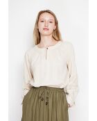 Suzette beige blouse van Tunesisch linnen