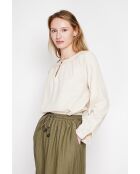 Suzette beige blouse van Tunesisch linnen