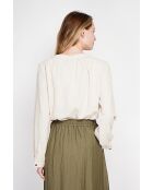 Suzette beige blouse van Tunesisch linnen