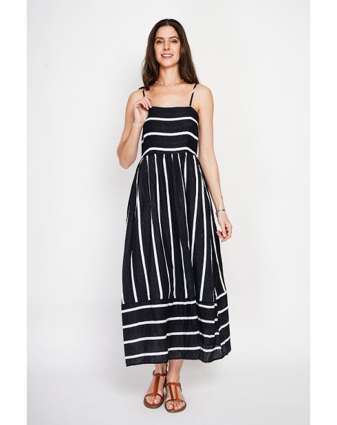 Bernadette schwarzes Sommerkleid aus Leinenmischung