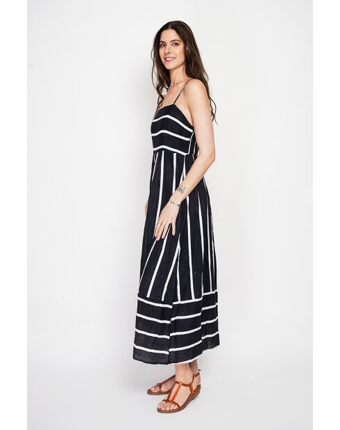 Bernadette schwarzes Sommerkleid aus Leinenmischung