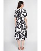 Renée schwarzes langes Kleid aus einer Leinenmischung