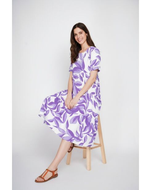 Renée langes Kleid aus Leinenmischung, lila