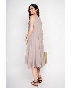 Hélène lange jurk van beige linnenmix met voering