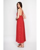 Langes rotes Leinenkleid Marguerite