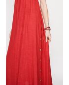 Langes rotes Leinenkleid Marguerite
