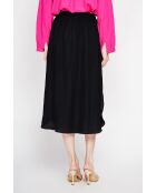 Zwarte uitlopende maxirok van Odette linnenmix
