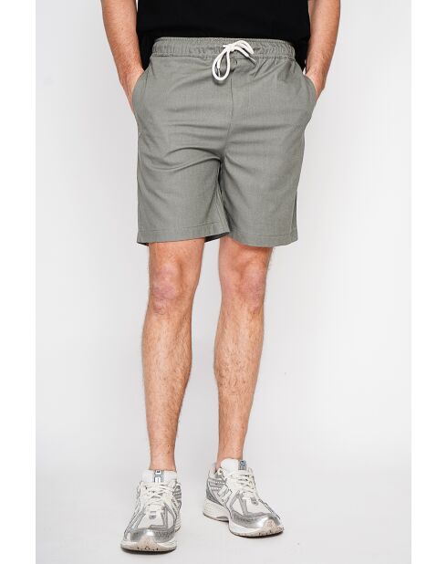 Shorts Gérard kaki in misto lino