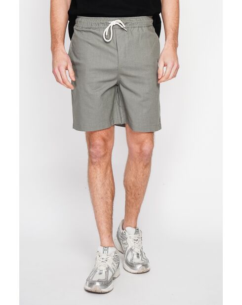 Shorts Gérard kaki in misto lino