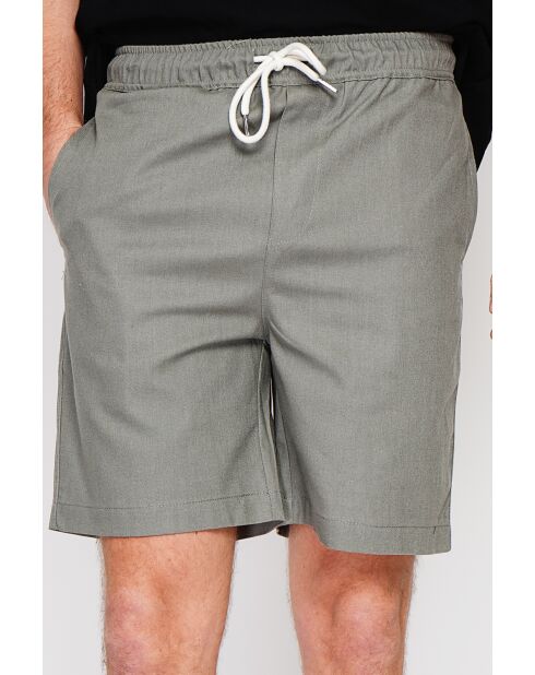 Shorts Gérard kaki in misto lino