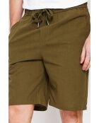 Pantaloncini Cedric khaki 100% lino