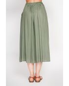 Lisette Claire Khakifarbener ausgestellter Maxikleid aus Leinen