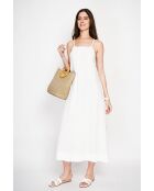 Weißes langes Slingkleid Marguerite aus Leinen