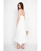 Weißes langes Slingkleid Marguerite aus Leinen
