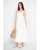 Weißes langes Slingkleid Marguerite aus Leinen