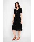 Simone zwarte linnen lange jurk