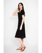 Simone zwarte linnen lange jurk