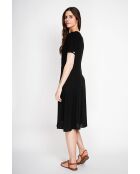 Simone zwarte linnen lange jurk