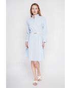 Josette Ciel blaues Rollkragenkleid aus Leinenmischung