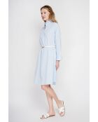 Josette Ciel blaues Rollkragenkleid aus Leinenmischung