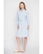 Josette Ciel blaues Rollkragenkleid aus Leinenmischung
