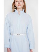 Josette Ciel blaues Rollkragenkleid aus Leinenmischung