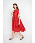 Francine Rooibos Langes Babydoll-Kleid aus Leinenmischung