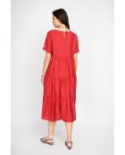 Francine Rooibos Langes Babydoll-Kleid aus Leinenmischung