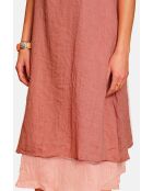 Blanche rooibos linnen vrijetijdsjurken met v-hals