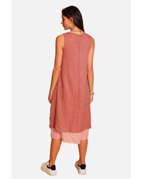 Blanche rooibos linnen vrijetijdsjurken met v-hals