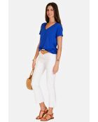 Josée Royal T-Shirt mit V-Ausschnitt aus Leinenmischung