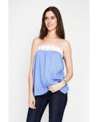 Bernadine Hosenträger aus azurblauem Leinen