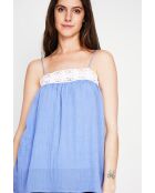 Bernadine Hosenträger aus azurblauem Leinen