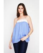 Bernadine Hosenträger aus azurblauem Leinen