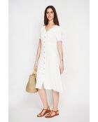 Abito lungo Simone in lino bianco