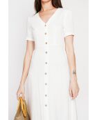 Abito lungo Simone in lino bianco