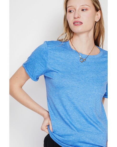 Nicole Azur T-Shirt mit Rundhalsausschnitt aus einer Leinenmischung