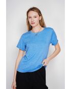 Nicole Azur T-Shirt mit Rundhalsausschnitt aus einer Leinenmischung