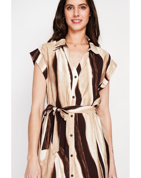 Lucette beige hemdjurk van linnenmix