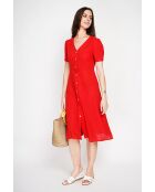 Simone rooibos lange jurk van linnen