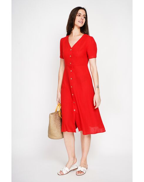 Simone rooibos lange jurk van linnen