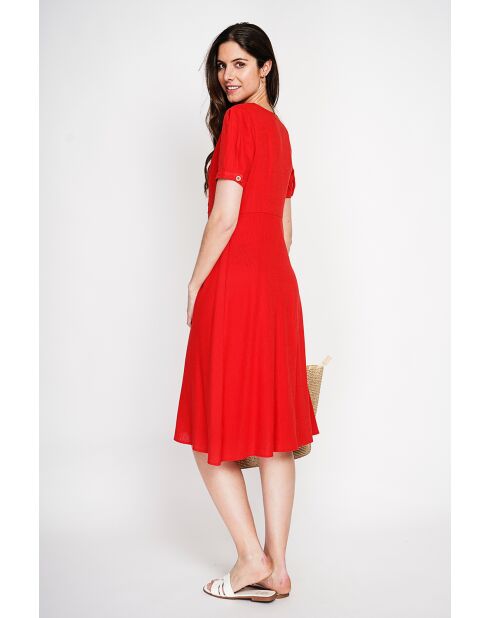 Simone rooibos lange jurk van linnen